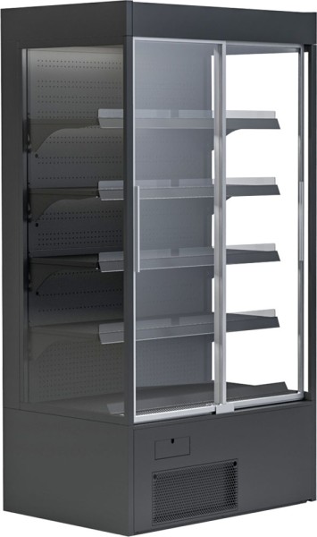 KBS Wandkühlregal Variant 107 Black Line mit Glasschiebetüren