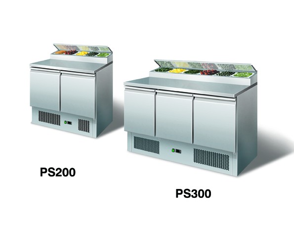 GastroXtrem Kühltisch PS200 - Saladette mit Kühlaufsatz 5 x GN 1/3 für die Gastronomie