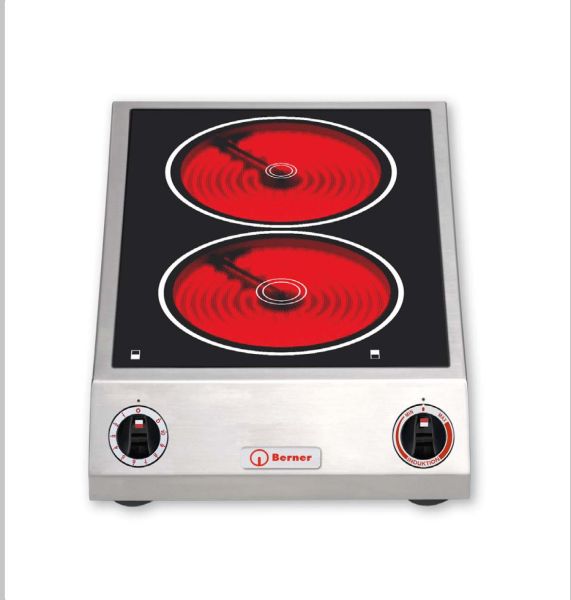 Berner BS2SK Ceran-Doppelkochplatte