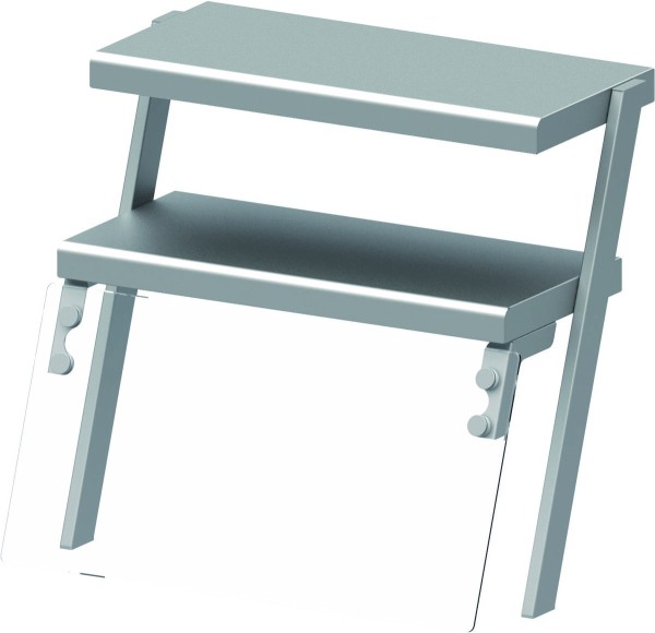 STALGAST Doppel-Aufsatzbord mit Glas-Hustenschutz 767x540x700 mm für Speisenausgabesysteme