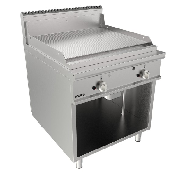 SARO Gasgriddleplatte 800mm breit Standgerät gerillt LQ