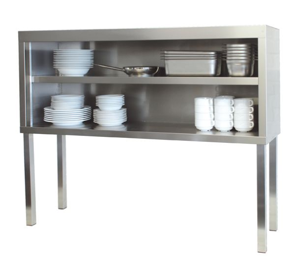 GASTROXTREM offener Edelstahl Tisch-Aufsatzschrank