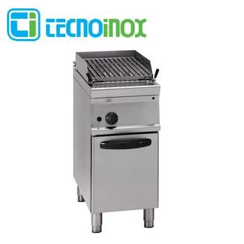 Gas-Lavasteingrill Tecnoinox GR4FG9 mit 1 Heizzone / Gastronomie-Gasgrill für Lavasteine Profi 900