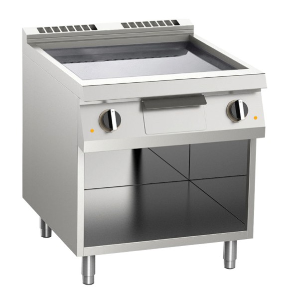 KBS Gas-Grillplatte glatt aus Edelstahl 21kW mit 3 Heizzonen offener Unterbau