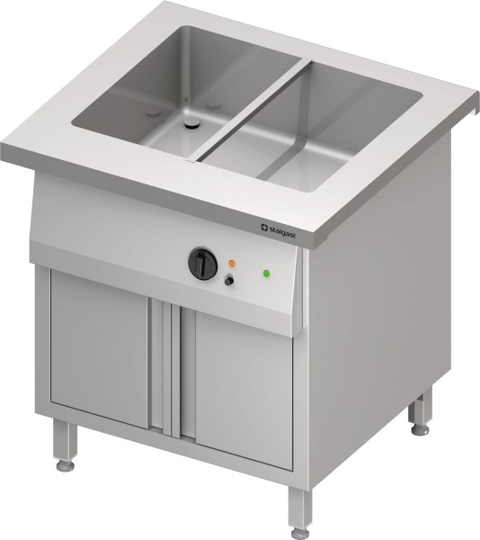 STALGAST Bain-Marie-Station "Free Flow" mit einem Becken 2x GN1/1 und Flügeltüren, 799x735x880 mm Gr