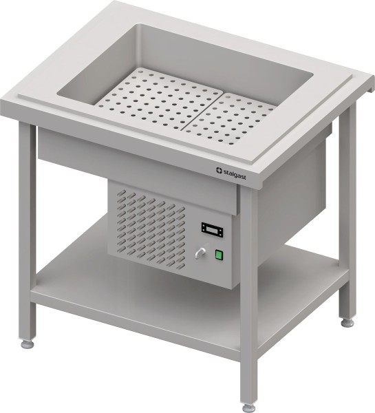 STALGAST Kaltausgabe mit einer Getränke-Kühlwanne 2x GN1/1, 920x735x880, Granitabdeckung "Standard G