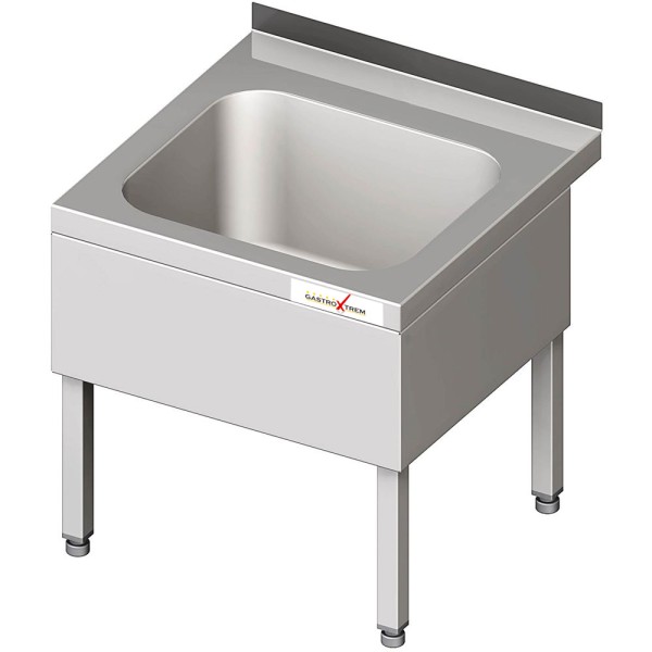GASTROXTREM Edelstahl Handwaschbecken mit Untergestell Tiefe 500mm mit Aufkantung
