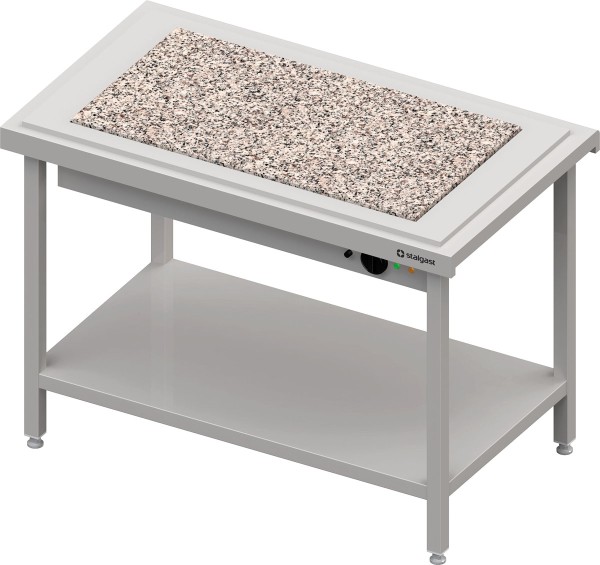 STALGAST Warmausgabe mit einer Wärmeplatte aus Granit 4x GN1/1, 1570x735x880, Granitabdeckung "Stand
