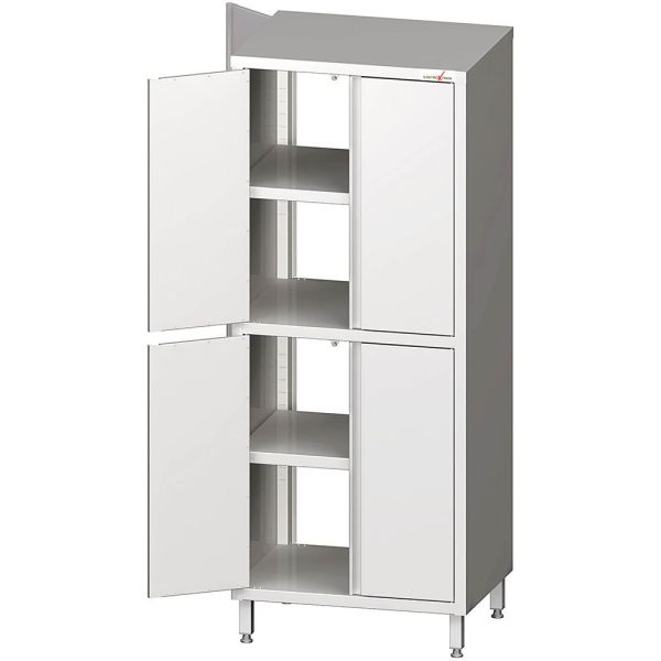 GASTROXTREM Edelstahl Durchreiche-Hochschrank mit 2 Schrankräumen und Flügeltüren 2000mm Höhe - vers