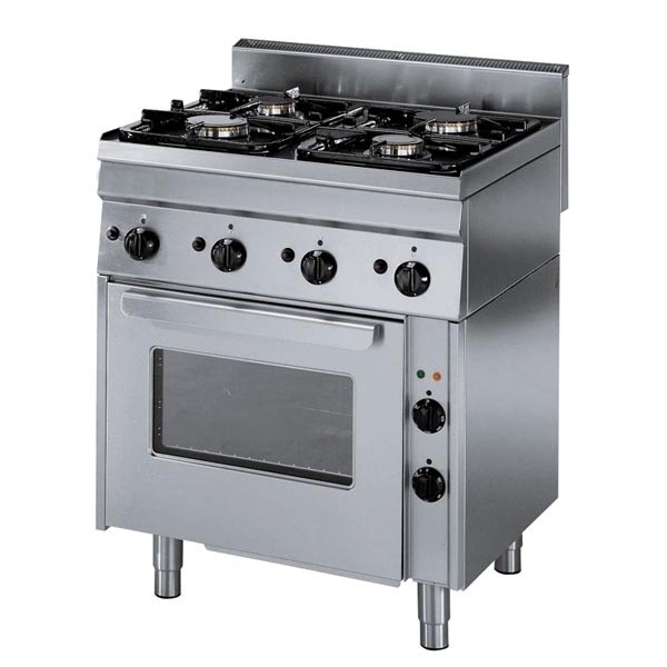 Tecnoinox Gasherd, 4 Brenner, Elektro-Backofen, 13,2kW