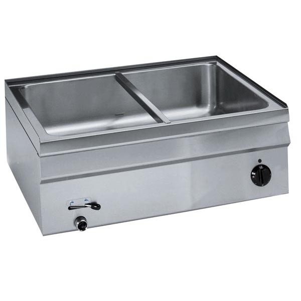 Tecnoinox Bainmarie, Gas, 2kW mit 1 Becken für 2xGN 1/1 H=150mm