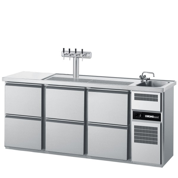 CHROMOnorm BIERTHEKE GN 1/1 - 1 BECKEN RECHTS - 6 ZÜGE 1/2