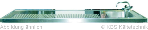 Schanktischabdeckung ,Wulstrand, 1 Becken rechts 1600 x 750 mm