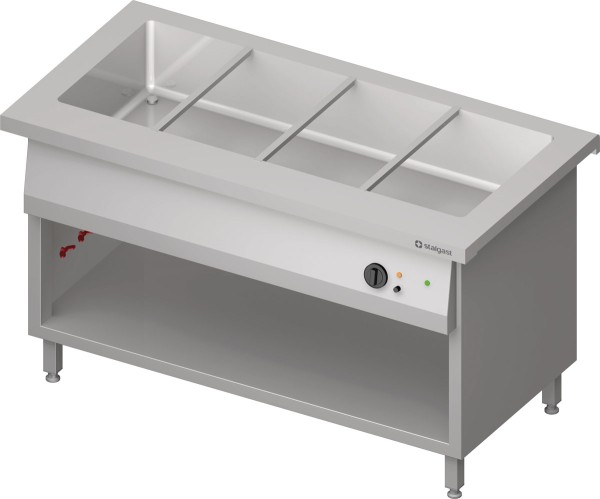 STALGAST Bain-Marie-Station "Free Flow" mit einem Becken 4x GN1/1, 1465x735x880 mm Edelstahlabdeckun