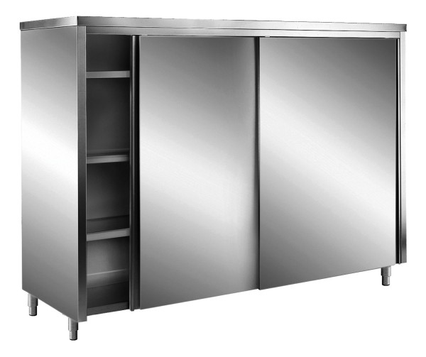 SARO Edelstahl-Lagerschrank mit Schiebetüren AISI 304 - Schrägdach - versch. Ausführungen