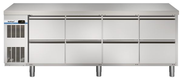 COOL by Nordcap Kühltisch KT-CL 2149 8Z mit Laden, Edelstahl, Umluft für die Gastronomie
