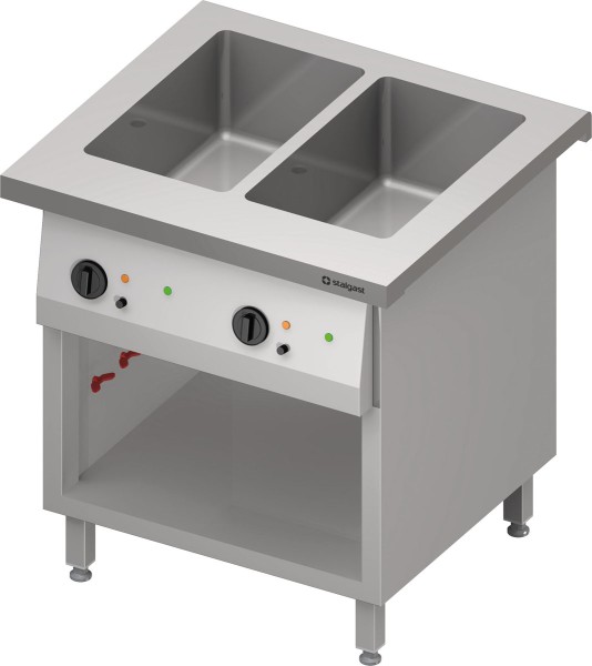 STALGAST Bain-Marie-Station "Free Flow" 2x GN1/1-Becken, 799x735x880 mm Edelstahlabdeckung