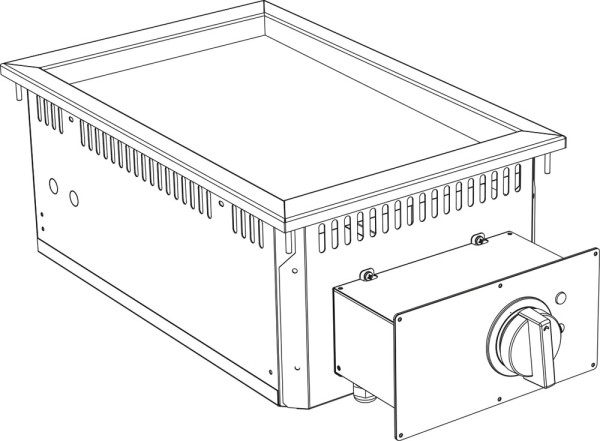 KBS Elektro Grillplatte Grillfläche glatt verchromt Drop In 700 Breite 400mm