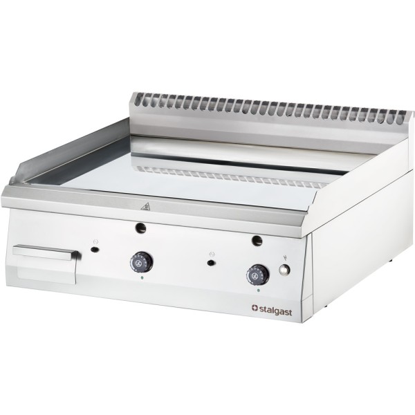 STALGAST verchromte Gas-Griddleplatte als Tischgerät, 800x700 mm, glatte Grillfläche, Serie 700 ND