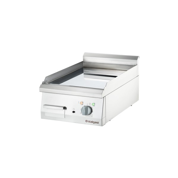 STALGAST verchromte Elektro-Griddleplatte als Tischgerät, 400x700 mm, glatte Grillfläche, Serie 700