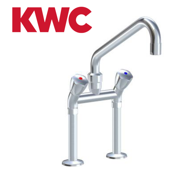 KWC Gastro K.24.42.43.000C74 3/4" Zweigriff-Gastronomiearmatur - Zweiloch - hoch - geneigt