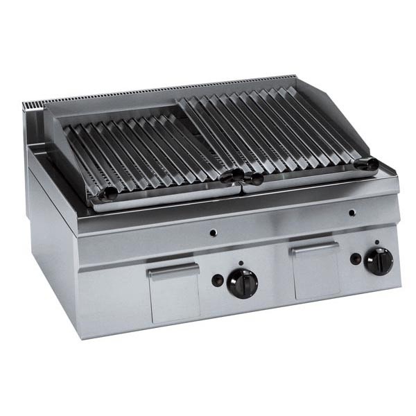Tecnoinox Lavasteingrill, Gas, 13,8kW mit 2 Heizzonen
