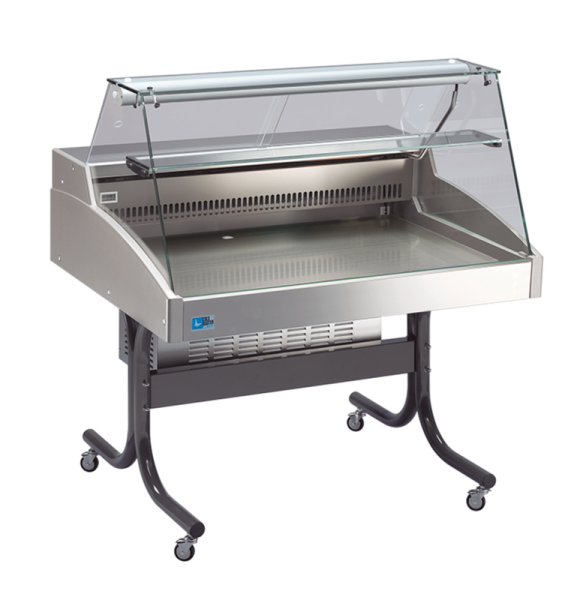 KBS Mehrzweckvitrine Delicious 2000 C mit gebogenem Glasaufbau