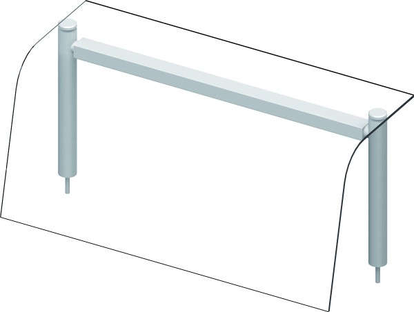 STALGAST Glas-Aufsatzbord mit Hustenschutz 990x455x450 mm für Speisenausgabesysteme