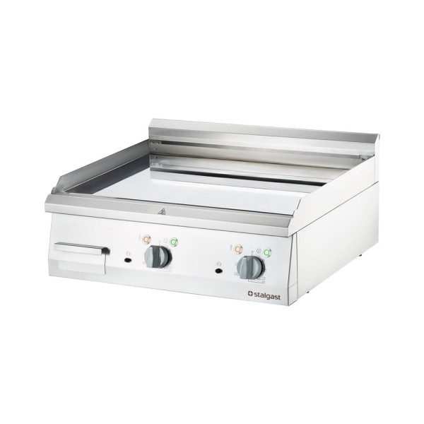 STALGAST verchromte Elektro-Griddleplatte als Tischgerät, 800x700 mm, glatte Grillfläche, Serie 700