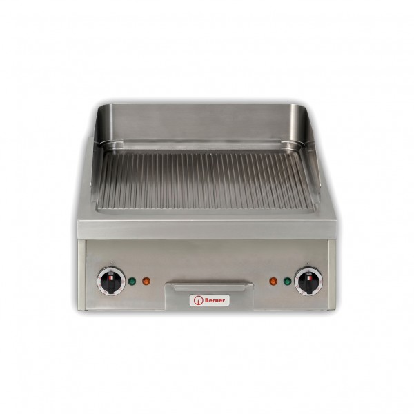 Berner BGAD60R gerillte Tisch-Griddleplatte mit zwei Heizzonen