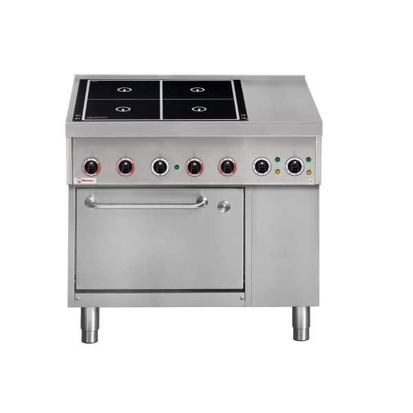 Berner BIH4KTDBF32 Standherd Induktion mit 4 Kochstellen u. Bratofen