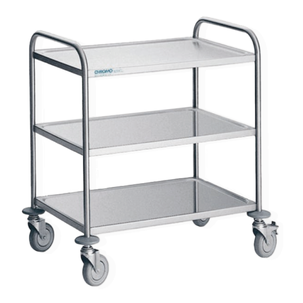 CHROMOnorm SERVIERWAGEN MIT 3 BORDE