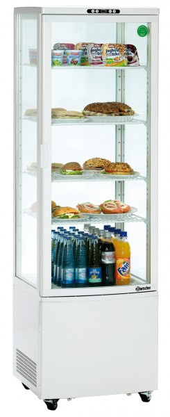 Mini Kühlvitrine Ecoline 235 Liter, weiß, fahrbar