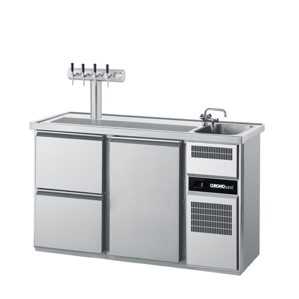 CHROMOnorm BIERTHEKE GN 1/1 - 1 BECKEN RECHTS - 2 ZÜGE 1/2 - 1 TÜR