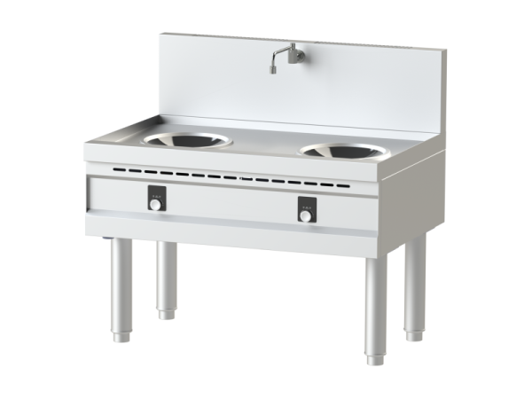 NAYATI Induktionswok 2 x 5 kW, Cuvette Ø 300 mm, 10,0 kW, Standgerät