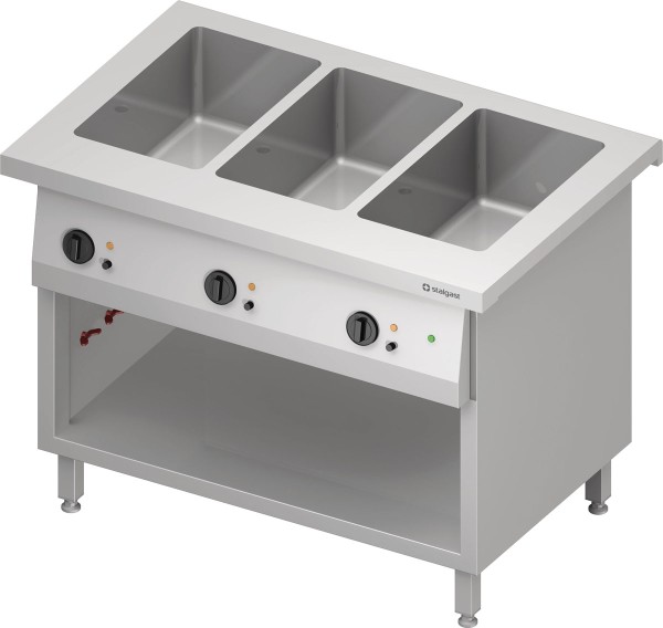 STALGAST Bain-Marie-Station "Free Flow" 3x GN1/1-Becken, 1132x735x880 mm Granitabdeckung "Standard G