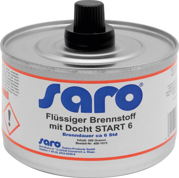 SARO Flüssiger Brennstoff m. Docht START 6, VPE 24Dosen