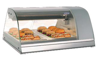 GastroXtrem Kühlvitrine / Kalte Theke 2 x GN 1/1 quer, runder Glasaufbau für die Gastronomie