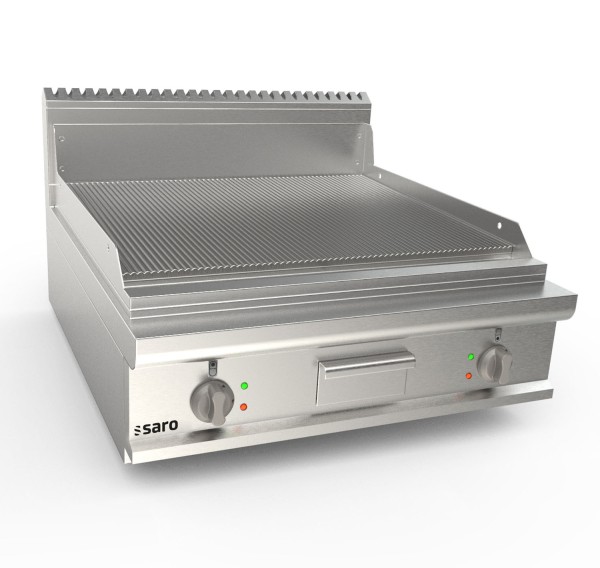 SARO Elektrogriddleplatte 800mm breit Tisch gerillt LQ