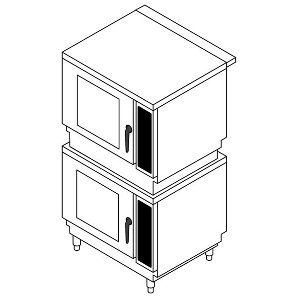 Stapelkit für 6 x GN 1/1 + 6 x GN 1/1 für Elektro LAINOX Kombidämpfer