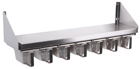Gastro Edelstahl Gewürzregal 4 x GN 1/6, Gewürzbord für Gastronomie und Großküche | GastroXtrem