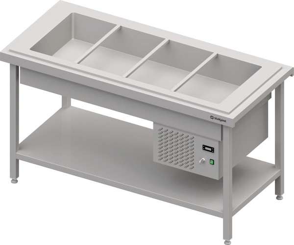 STALGAST Kaltausgabe mit einer Kühlwanne 4x GN1/1, 1570x735x880, Granitabdeckung "Standard G1"