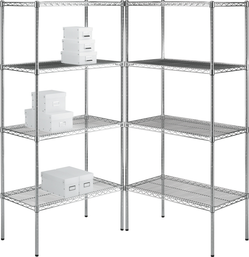 Lager-Regal, verchromt 91x46x182 cm, 4 Gitter | GastroXtrem