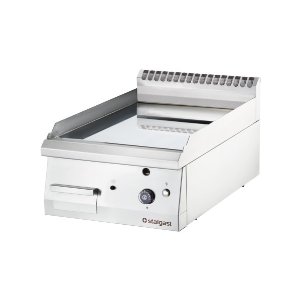 STALGAST verchromte Gas-Griddleplatte als Tischgerät, 400x700 mm, glatte Grillfläche, Serie 700 ND