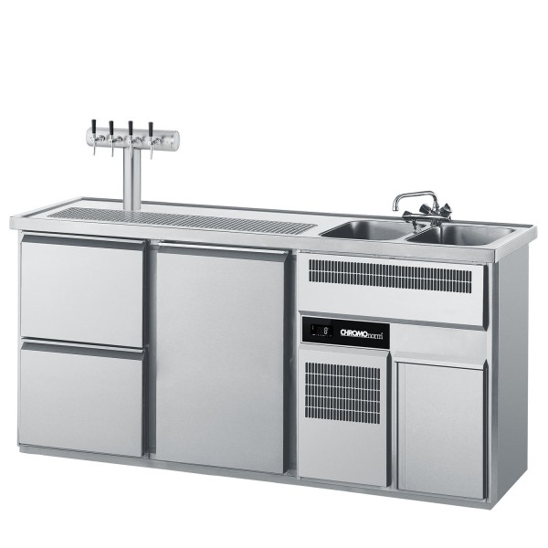 CHROMOnorm BIERTHEKE GN 1/1 - 2 BECKEN RECHTS - 2 ZÜGE 1/2 - 1 TÜR