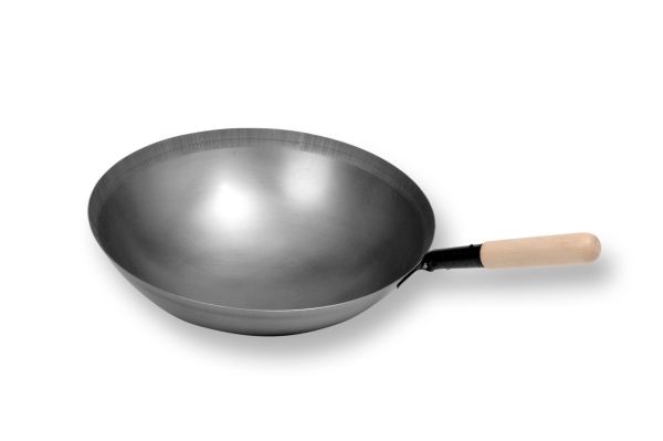Berner Stahl Wokpfanne gebläut WPS1 36 cm mit Holzgriff Made in Germany