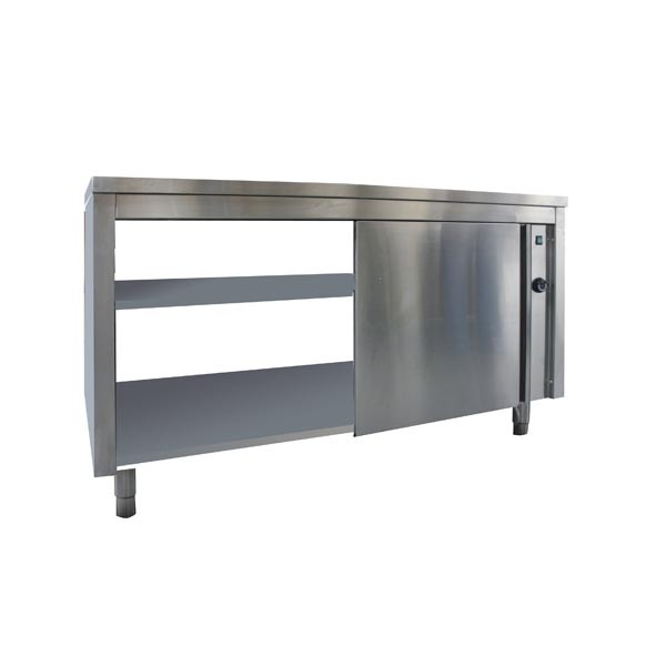 Edelstahl Wärmeschrank zum Durchreichen 160 x 60 x 90 cm für die Gastronomie Großküche