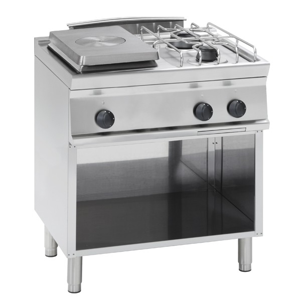 Tecnoinox Gasherd, 2 Brenner, 1 Glühplatte, 15kW