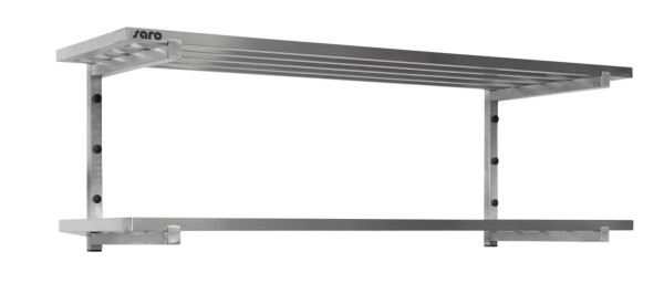 SARO Edelstahl Wandbord mit Streben 2 Borde - versch. Längen