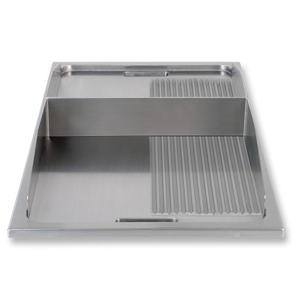 Berner BGEH970C Einbau-Bratplatte hartverchromt beidseitig bedienbar 1/2 gerillt